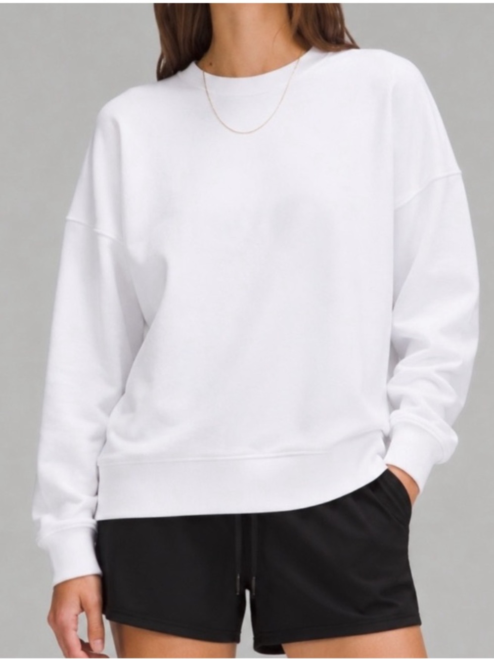 lululemon Custom BRECKENRIDGE Women's Athletic OVERSIZED White SWEATSHIRT Large